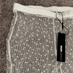 Fashion Nova Pearl Mesh Pants